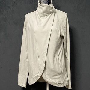 Lululemon Rulu Rally Wrap Cardigan Womens 12 Ocean Mist Long Sleeve Mock Neck